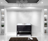 Virtu USA Winterfell 48" Single Bath Vanity with White Marble Top and Square Sink