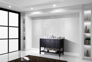 Virtu USA Winterfell 48" Single Bath Vanity with White Marble Top and Square Sink with Polished Chrome Faucet