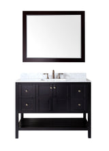 Virtu USA Winterfell 48" Single Bath Vanity in Espresso with Marble Top and Square Sink with Mirror - Luxe Bathroom Vanities Luxury Bathroom Fixtures Bathroom Furniture