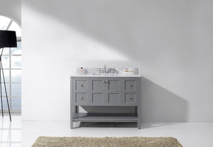 Virtu USA Winterfell 48" Single Bath Vanity with White Marble Top and Square Sink