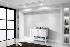 Virtu USA Winterfell 48" Single Bath Vanity with White Marble Top and Square Sink with Polished Chrome Faucet