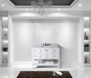 Virtu USA Winterfell 48" Single Bath Vanity with White Marble Top and Square Sink