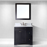 Virtu USA Elise 36" Single Bath Vanity with White Marble Top and Round Sink with Matching Mirror