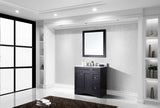 Virtu USA Elise 36" Single Bath Vanity with White Marble Top and Round Sink with Matching Mirror