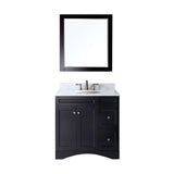 Virtu USA Elise 36" Single Bath Vanity with Marble Top and Round Sink with Mirror - Luxe Bathroom Vanities Luxury Bathroom Fixtures Bathroom Furniture