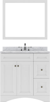 Virtu USA Elise 36" Single Bath Vanity with Marble Top and Round Sink with Mirror - Luxe Bathroom Vanities