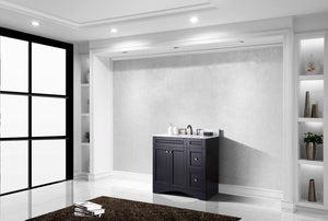 Virtu USA Elise 36" Single Bath Vanity with White Marble Top and Square Sink