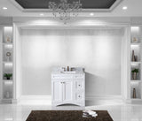 Virtu USA Elise 36" Single Bath Vanity with White Marble Top and Square Sink