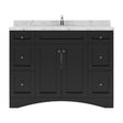 Virtu USA Elise 48" Single Bath Vanity in White with White Quartz Top and Round Sink - Luxe Bathroom Vanities