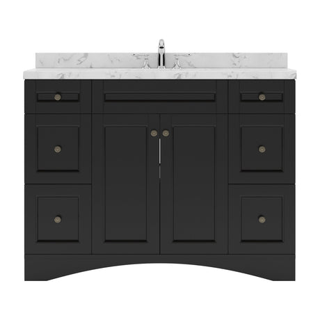 Virtu USA Elise 48" Single Bath Vanity in White with White Quartz Top and Round Sink - Luxe Bathroom Vanities