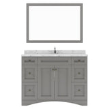 Virtu USA Elise 48" Single Bath Vanity in White with White Quartz Top and Round Sink with Brushed Nickel Faucet with Matching Mirror - Luxe Bathroom Vanities