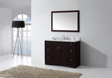 Virtu USA Elise 48" Single Bath Vanity with White Marble Top and Round Sink with Matching Mirror