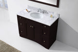 Virtu USA Elise 48" Single Bath Vanity with White Marble Top and Round Sink with Matching Mirror