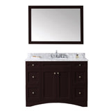 Virtu USA Elise 48" Single Bath Vanity with Marble Top and Round Sink with Mirror - Luxe Bathroom Vanities Luxury Bathroom Fixtures Bathroom Furniture