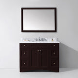 Virtu USA Elise 48" Single Bath Vanity with White Marble Top and Square Sink with Matching Mirror