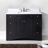 Virtu USA Elise 48" Single Bath Vanity with White Marble Top and Square Sink