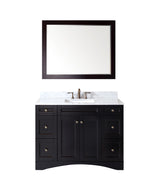 Virtu USA Elise 48" Single Bath Vanity in Espresso with Marble Top and Square Sink with Mirror - Luxe Bathroom Vanities Luxury Bathroom Fixtures Bathroom Furniture