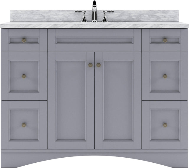 Virtu USA Elise 48" Single Bath Vanity with White Marble Top and Square Sink with Matching Mirror
