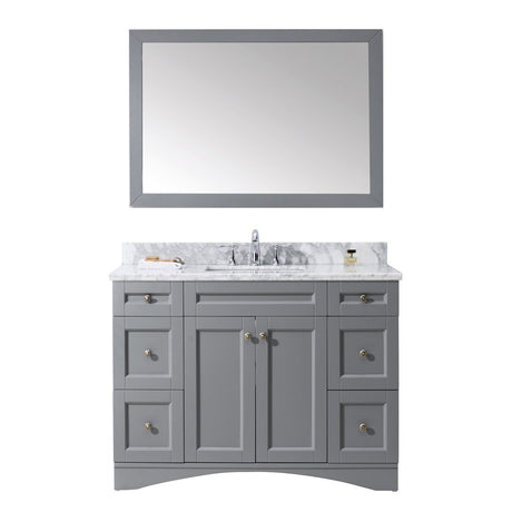 Virtu USA Elise 48" Single Bath Vanity with Marble Top and Square Sink with Mirror - Luxe Bathroom Vanities