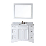 Virtu USA Elise 48" Single Bath Vanity with Marble Top and Square Sink with Mirror - Luxe Bathroom Vanities