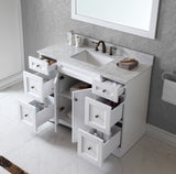 Virtu USA Elise 48" Single Bath Vanity with White Marble Top and Square Sink with Matching Mirror