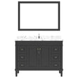 Virtu USA Tiffany 48" Single Bath Vanity in White with White Quartz Top and Square Sink with Polished Chrome Faucet with Matching Mirror - Luxe Bathroom Vanities