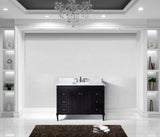 Virtu USA Tiffany 48" Single Bath Vanity with White Marble Top and Square Sink