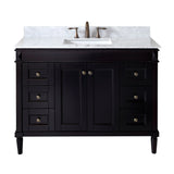 Virtu USA Tiffany 48" Single Bath Vanity in Espresso with Marble Top and Square Sink - Luxe Bathroom Vanities Luxury Bathroom Fixtures Bathroom Furniture