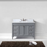 Virtu USA Tiffany 48" Single Bath Vanity with White Marble Top and Square Sink