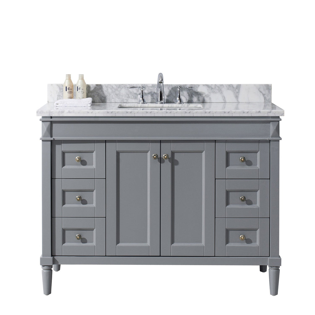 Virtu USA Tiffany 48" Single Bath Vanity with Marble Top and Square Sink - Luxe Bathroom Vanities