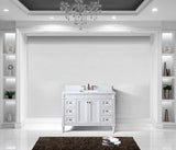 Virtu USA Tiffany 48" Single Bath Vanity with White Marble Top and Square Sink