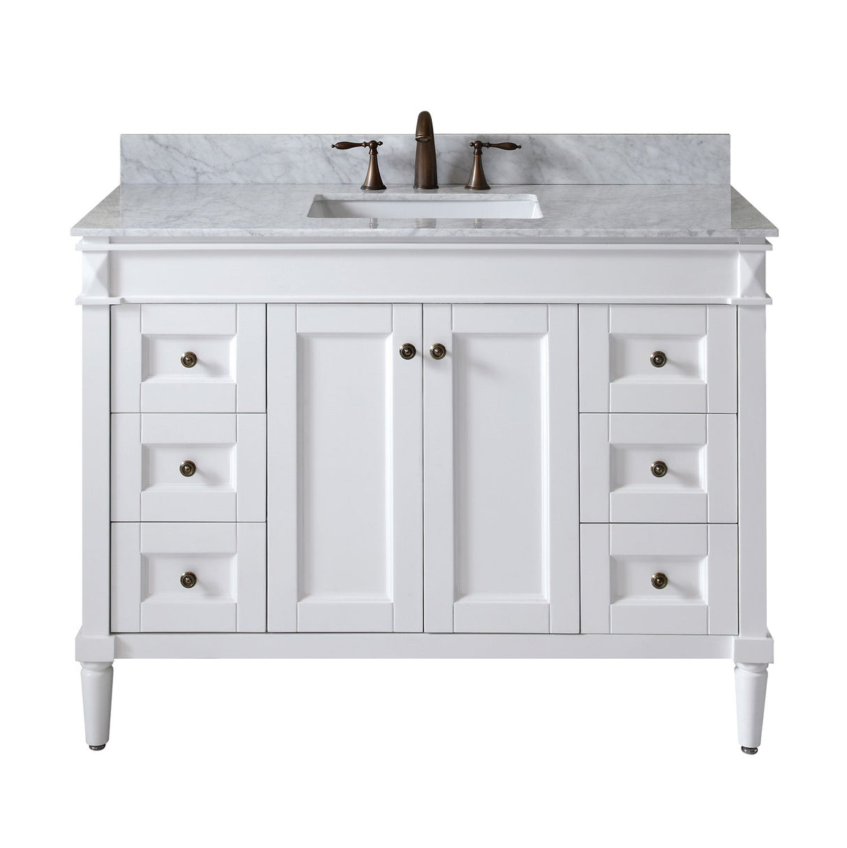 Virtu USA Tiffany 48" Single Bath Vanity with Marble Top and Square Sink - Luxe Bathroom Vanities