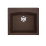 FRANKE ESDB25229-1 Ellipse 25.0-in. x 22.0-in. Mocha Granite Dual Mount Single Bowl Kitchen Sink - ESDB25229-1 In Mocha