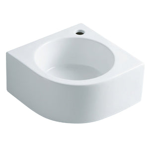 Manhattan EV1094 Ceramic Corner Bathroom Sink, White