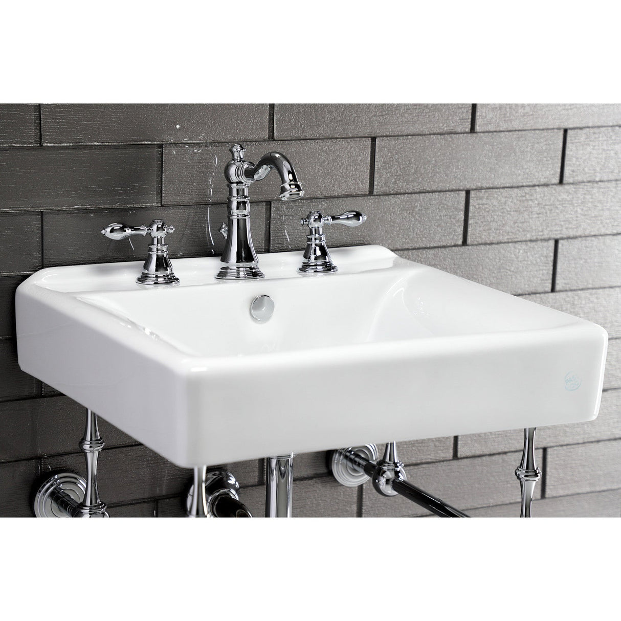 Concord EV2018W38 20-Inch Console Sink Basin (8-Inch, 3-Hole), White