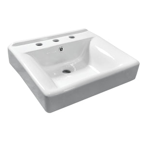 Concord EV2018W38 20-Inch Console Sink Basin (8-Inch, 3-Hole), White