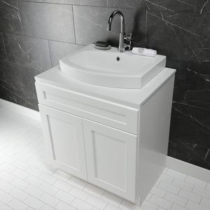 Inflection EV2418 24-Inch Ceramic Bathroom Sink (Single Hole), White