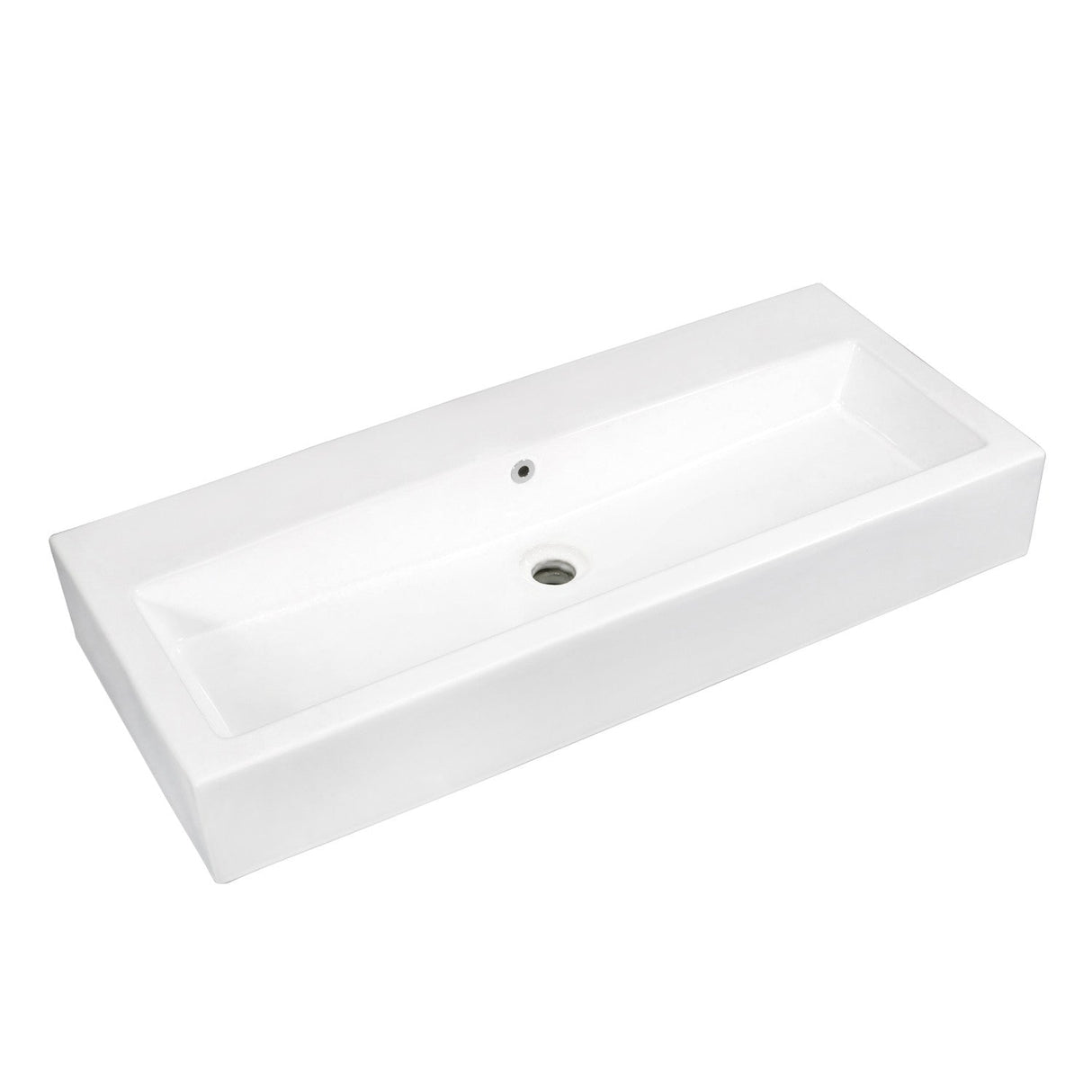 Anne EV3917H0 39-Inch Porcelain Rectangular Vessel Sink, White