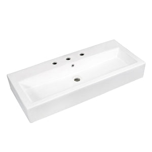Anne EV3917W8 39-Inch Porcelain Rectangular Vessel Sink (8