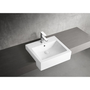 Concord EV4034 Ceramic Semi-Recessed Bathroom Sink, White