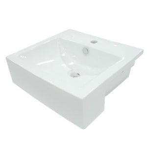 Concord EV4034 Ceramic Semi-Recessed Bathroom Sink, White