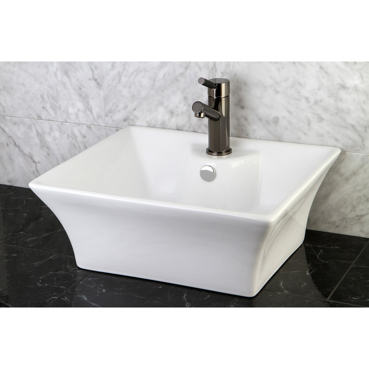 Forte EV4049 Ceramic Rectangular Vessel Sink, White