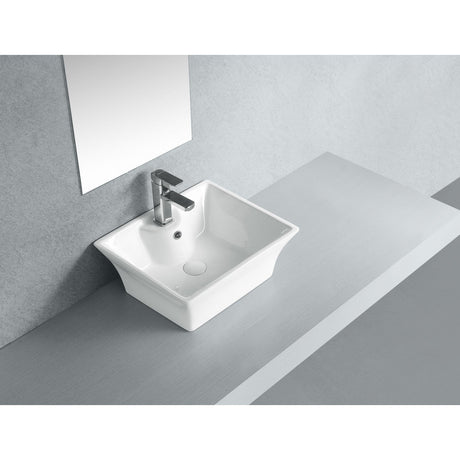 Forte EV4049 Ceramic Rectangular Vessel Sink, White