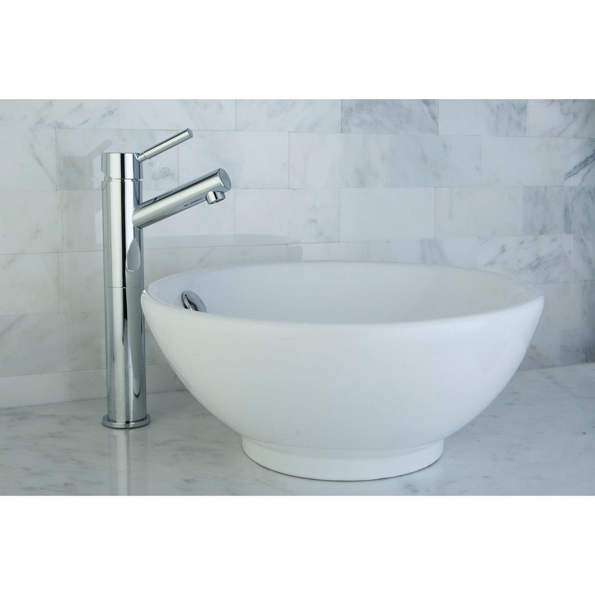 Perfection EV4129 Ceramic Round Vessel Sink, White