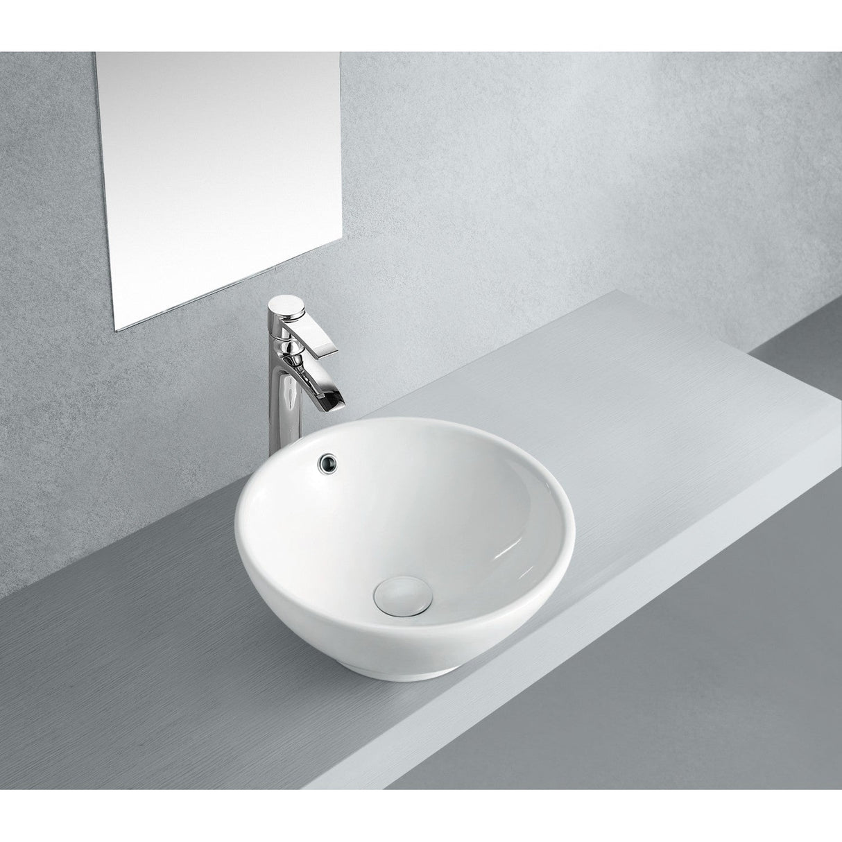 Perfection EV4129 Ceramic Round Vessel Sink, White