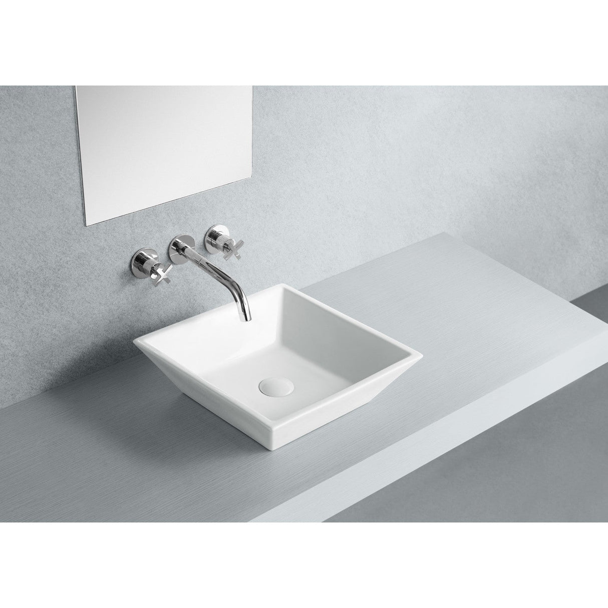 Artisan EV4256 Ceramic Square Vessel Sink, White
