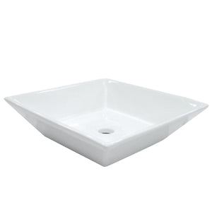 Artisan EV4256 Ceramic Square Vessel Sink, White