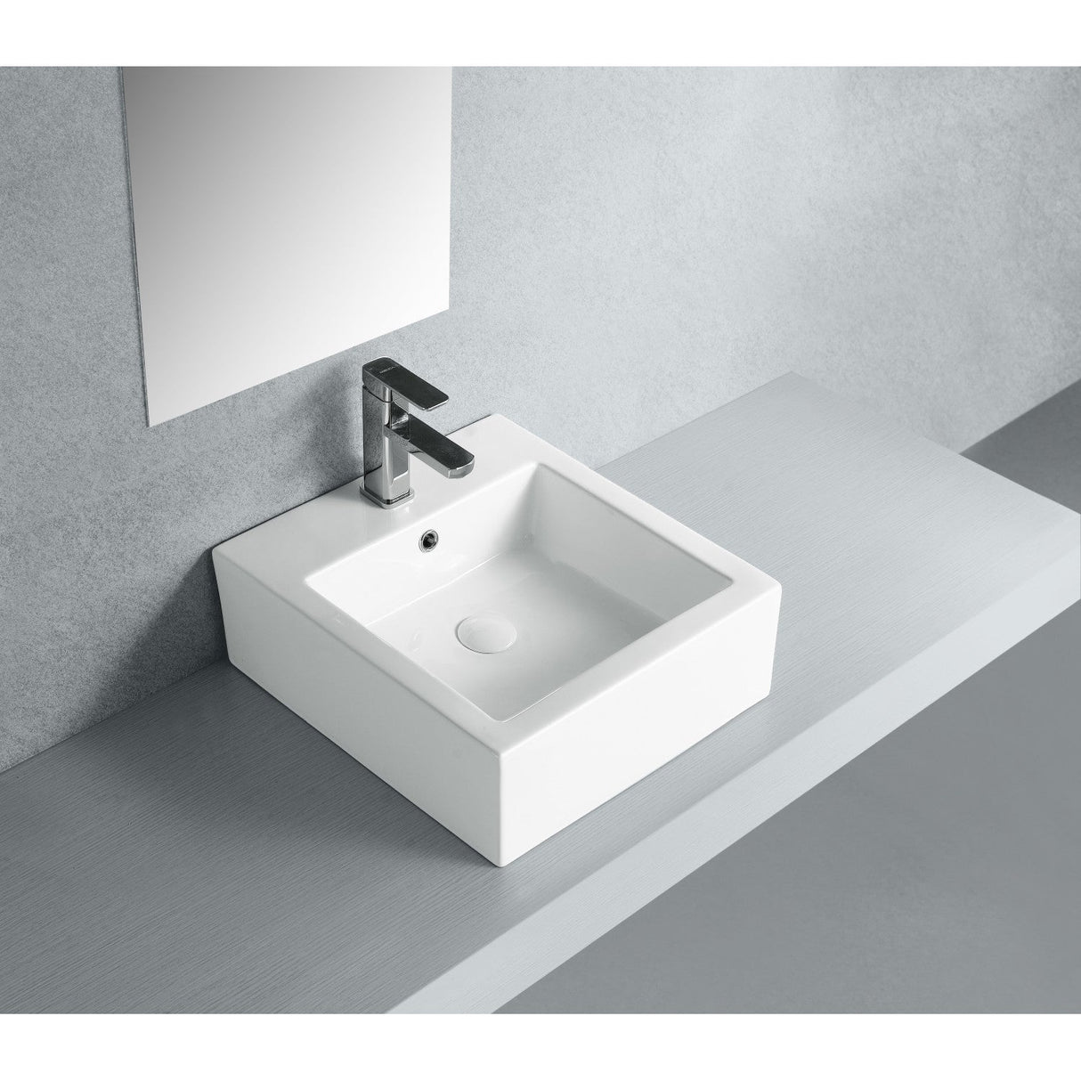 Sierra EV4319 Ceramic Square Vessel Sink, White