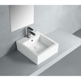 Sierra EV4319 Ceramic Square Vessel Sink, White