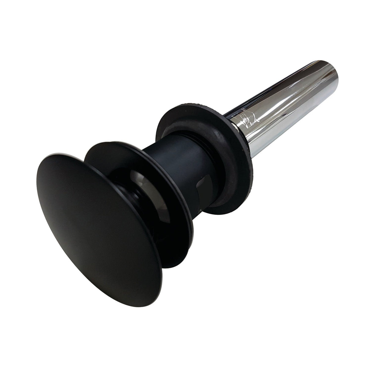 Trimscape EV6000MB Brass Push Pop-Up Bathroom Sink Drain with Overflow, 22 Gauge, Matte Black